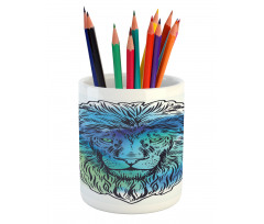 Portrait King of Forest Pencil Pen Holder