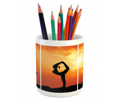 Women Practice at Sunset Pencil Pen Holder