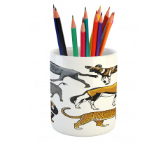 Cartoon Wild Animals Africa Pencil Pen Holder