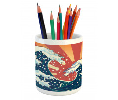 Sunset Surf Water Pencil Pen Holder