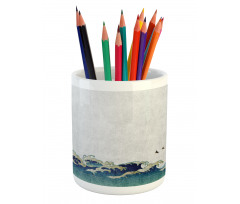 Aquatic Swirls Pencil Pen Holder