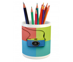 Retro Camera Hipster Pencil Pen Holder