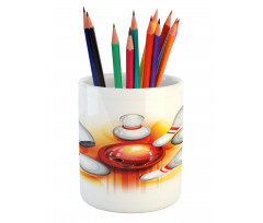 Red Ball Spread Pins Pencil Pen Holder