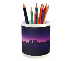 City Skyline Urban Life Pencil Pen Holder