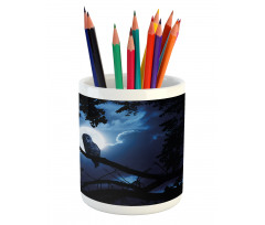 Quite Woodland Full Moon Pencil Pen Holder