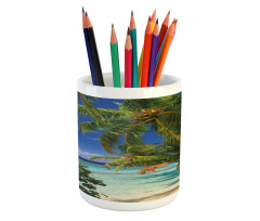 Maldives Palms Sky Pencil Pen Holder