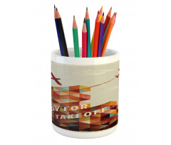 Geometric Aged Pencil Pen Holder