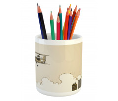 Cartoon Plane Pencil Pen Holder