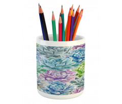 Flowers in Watercolor Pencil Pen Holder