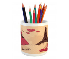 Retro French Pencil Pen Holder