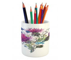 Summer Meadow Herbs Pencil Pen Holder