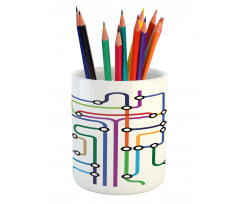 Abstract Colorful Subway Pencil Pen Holder