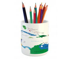 Central America Islands Pencil Pen Holder