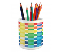 Rainbow Squares Art Pencil Pen Holder