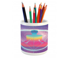 Human Meditation Galaxy Pencil Pen Holder