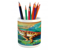 Colorful Velociraptor Pencil Pen Holder