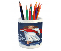 Cartoon Style Man Figure Pencil Pen Holder