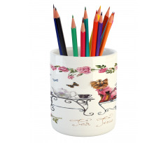 Terrier in Pink Dress Pencil Pen Holder