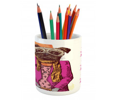 Fashion Scarf Jacket Pencil Pen Holder