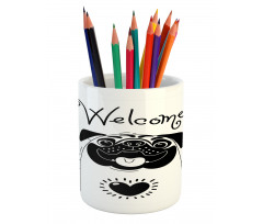 Black and White Dog Pencil Pen Holder