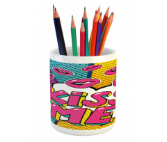 Word Bubble Pop Art Style Pencil Pen Holder