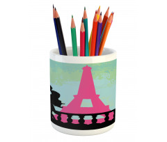 Hand Drawn Couple Kissing Pencil Pen Holder