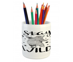 Dancing Bear and Words Pencil Pen Holder