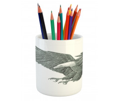 Monochrome Drawing Style Pencil Pen Holder