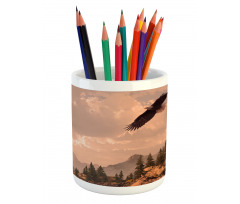 Nature Rocky Mountains Pencil Pen Holder