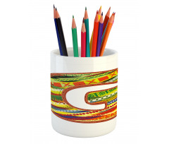 G Red Calligraphy Name Pencil Pen Holder