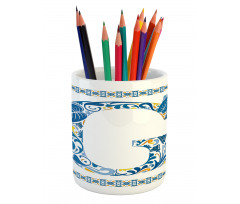 Tile Designed Letter G Pencil Pen Holder