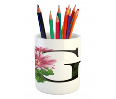 Gerbera Blossom G Font Pencil Pen Holder