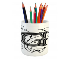 G Font Pencil Pen Holder