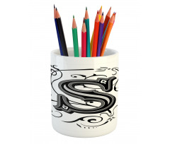 Monochrome Uppercase S Pencil Pen Holder