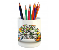 Sports Balls Stacked Pencil Pen Holder