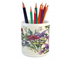 Floral Bouquet Pencil Pen Holder