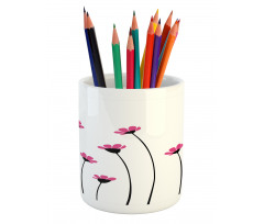 Pink Daisy Blossoms Pencil Pen Holder