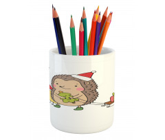 Cartoon Bird and Tree Pencil Pen Holder