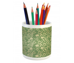 Floral Curls Pencil Pen Holder