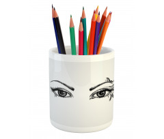 Feather Butterfly Woman Pencil Pen Holder