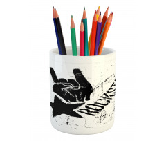 Grunge Effect Hand Star Pencil Pen Holder