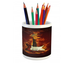 Instrument in Flames Pencil Pen Holder