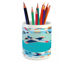 Airplane Composition Pencil Pen Holder