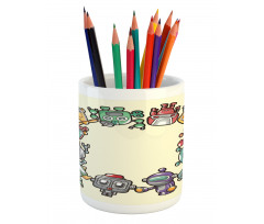 Friendly Robots Toys Pencil Pen Holder