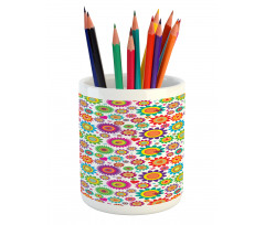 Colorful Camomiles Pencil Pen Holder