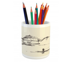 Pagoda Fisherman Pencil Pen Holder