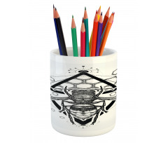 Beehive Pattern Bug Pencil Pen Holder