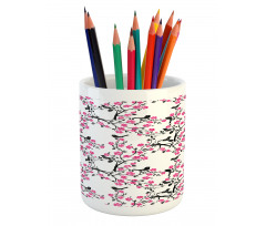 Sakura Tree Bird Pencil Pen Holder