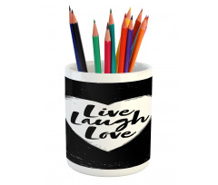 Heart and Words Pencil Pen Holder