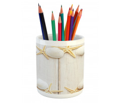 Rustic Wooden Backdrop Pencil Pen Holder